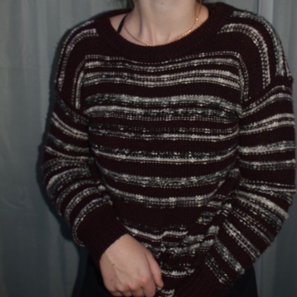 calvin klein maroon knit sweater